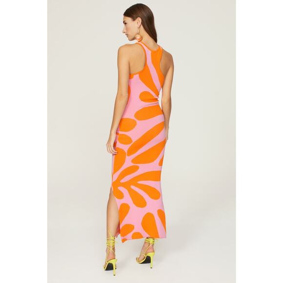 SOLID & STRIPED Carnation Pink Clementine Orange Sia Maxi Dress Size Small - Picture 4 of 16